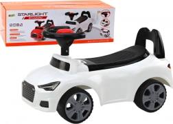 Rutschauto mit Rückenlehne und Hupe – weiß