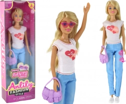 Dukke Anlily med langt blond hår og tilbehør – Hvid