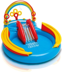 aire de jeux aquatique gonflable avec arc-en-ciel et toboggan Intex