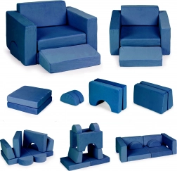 Modular children's armchair 8-in-1 ECOTOYS – blue