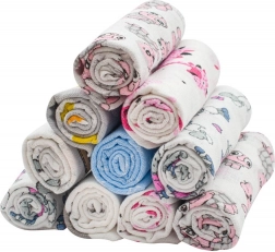 cotton diapers with New Baby print 60 × 80 cm – pack of 10 pcs