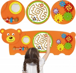 Viga drvena montessori osjetilna ploča Medvjedić s FSC certifikatom