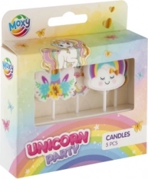 3D Unicorn Cake Candles, 5 pcs