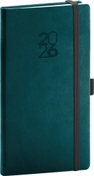 Agenda tascabile Aprint Top in colore petrolio con passante per penna