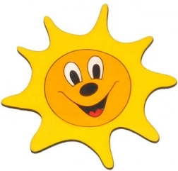 Dřevěná nábytková úchytka Sluníčko