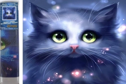 Diamond Painting Gray Kitten 30 × 40 cm