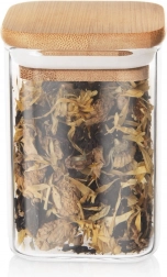 Bocal en verre pour aliments secs 200 ml avec couvercle en bambou et joint