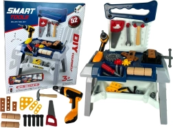 Dziecięcy warsztat z narzędziami i akumulatorową wiertarką, 52 elementy