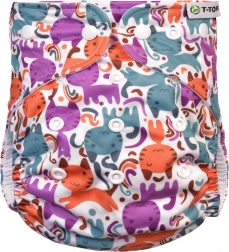 T-TOMI Couche culotte AIO - set de change à pressions Chats