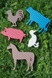 Vodene naljepnice za kadu – pjenaste domaće životinje (miks boja)