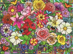 Puzzle Ravensburger Mondo dei fiori Tiffany XXL 100 pezzi