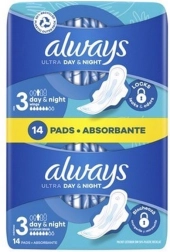 Always Ultra Night Super sanitary pads with wings 14 pcs