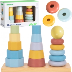 Tooky Toy fa válogató torony – Montessori három torony