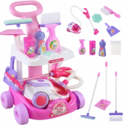 Woopie kids’ cleaning trolley with vacuum and suction function, 11 accessories