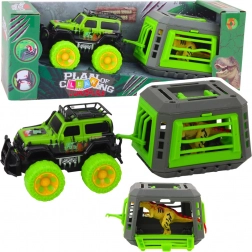 Off-Road Vehicle with Cage and T-Rex Dinosaur