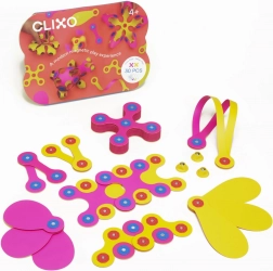 Clixo Crew Pink & Yellow magnetic building set 30 pcs