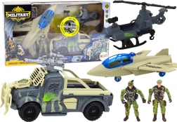 Children's military set with combat vehicles and aircraft
