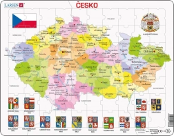 Puzzle Larsen Mappa della Repubblica Ceca con regioni 70 pezzi