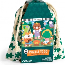Mudpuppy Puzzle Happy Campers in a Fabric Pouch – 36 Pieces