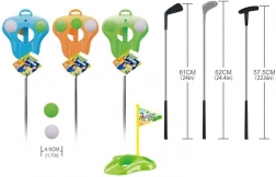 Set da golf con bastoni, palline e buca