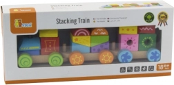 Wooden stacking train for children 18m+