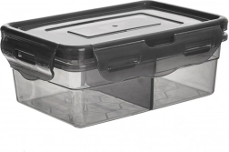 Divided gray food container with lid and seal 500 ml