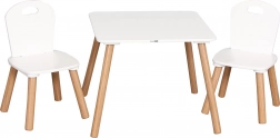 Children's wooden table with chairs Athena – white