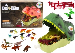 Dinosaur figure set with a big green mouth, 45 pieces