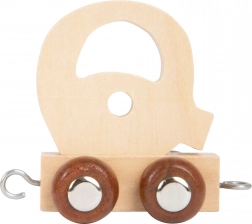 Wooden Wagon with Letter Q small foot for Train Sets