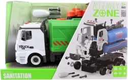 Sestavljiv smetarski tovornjak z baterijami in vztrajnikom