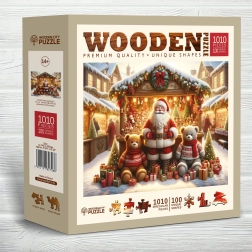 Dřevěné puzzle Vánoční trhy 1010 dílků Wooden City