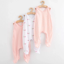 Grenouillères bébé NEW BABY Classic II, lot de 3 pièces, fille, taille 56 (0–3 mois)
