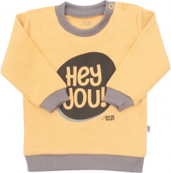 Børne T-shirt New Baby With Love sennepsgul