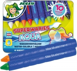 Unbreakable AQUA Wax Crayons in a Metal Tin