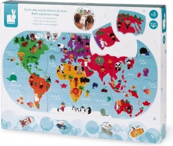 JANOD Bath Puzzle World Map 28 Pieces