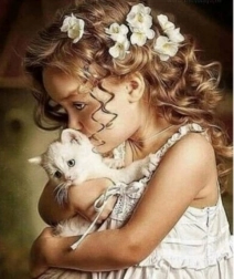 Diamond Mosaic - Girl with Kitten