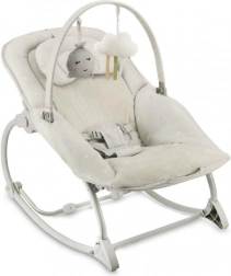 wibrujące leżaczko z melodiami MoMi LAPIS, jasnoszare