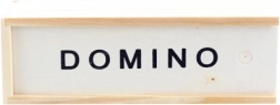 Drewniane domino w pudełku