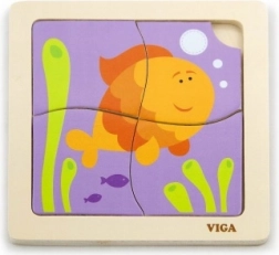 VIGA Wooden Puzzle Fish 4 Pieces