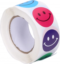 Tape met gele smileys, 500 stickers