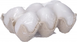 Œuf décoratif en plastique blanc 6 cm, 6 pièces