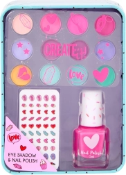 Gyermek szemhéjfesték- és körömlakk-készlet fémdobozban