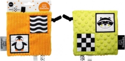 Sensory baby blanket penguin and raccoon Gagagu