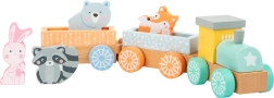Wooden Train with Pastel Colors and Animals