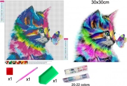 diamond painting gattino 30 × 30 cm