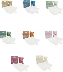 Lille plysbamse med tæppe 10 cm