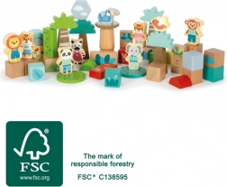 Fa építőkészlet Dzsungelbarátok small foot