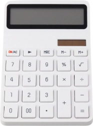 Office Calculator White with Dual Power Supply