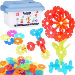 Colorful 3D Building Snowflakes – set of 140 pieces for kids