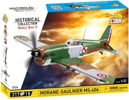 COBI Morane‑Saulnier MS.406 – zestaw klocków historycznego samolotu 1:32 (317 elementów)